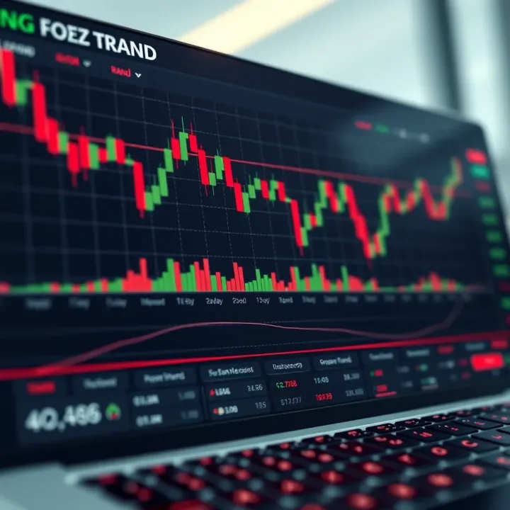 Graph showing forex currency pairs with South African Rand fluctuations on a digital trading platform