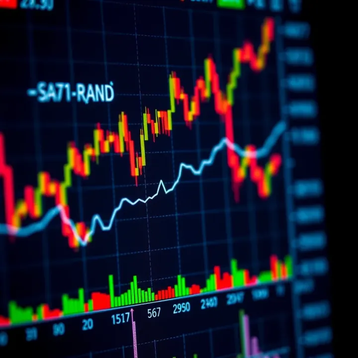 Graph showing forex currency pairs with South African Rand trends