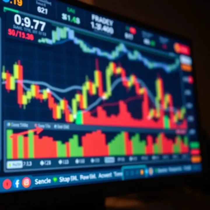 Forex trading platform interface displaying charts and indicators on screen