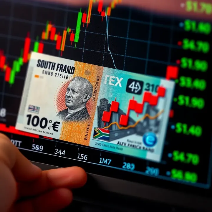 Graph showing currency exchange trends with South African Rand