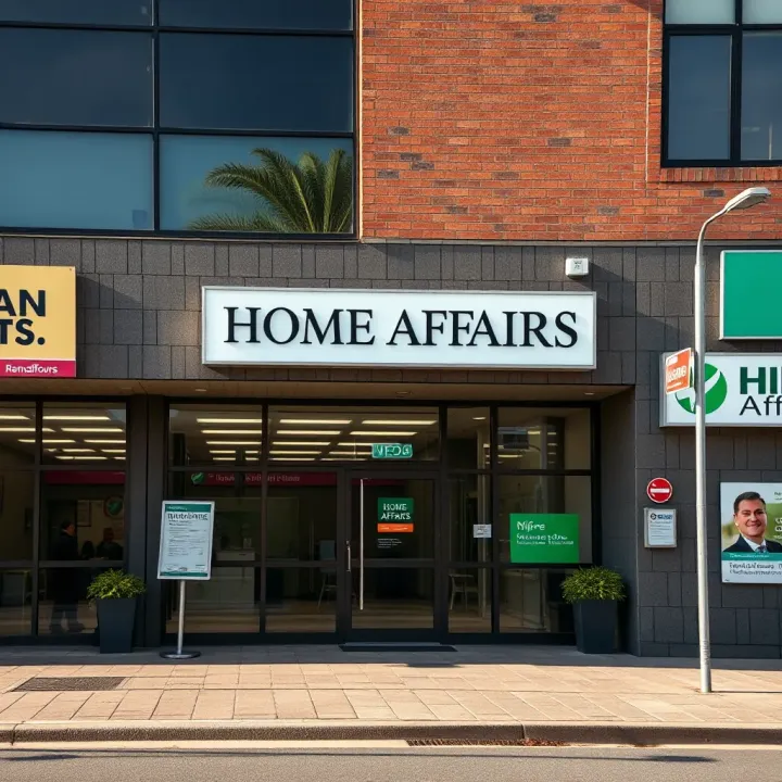 Exterior view of Home Affairs office in Randburg during operating hours