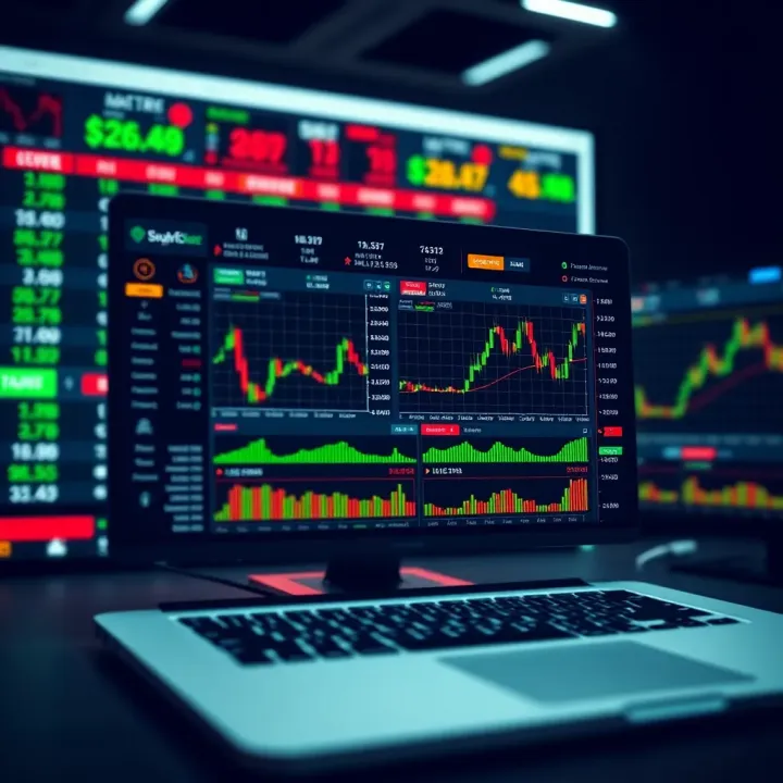 Secure online trading platform interface displaying binary options market data and charts