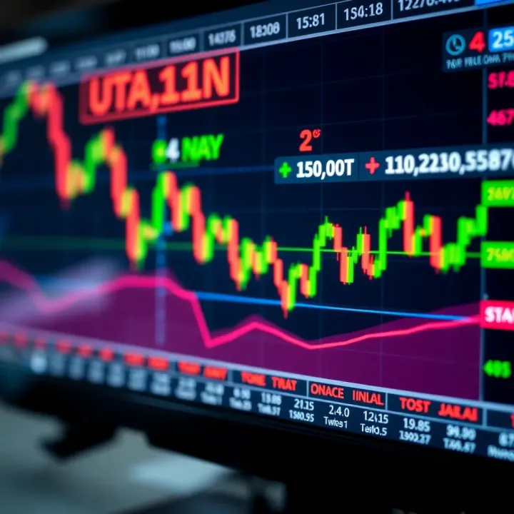 Detailed forex trading chart showing currency pairs and price movements on a digital screen