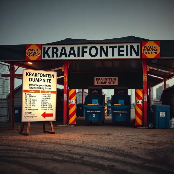 Entrance of Kraaifontein dump site with clear signage on trading hours and waste disposal rules