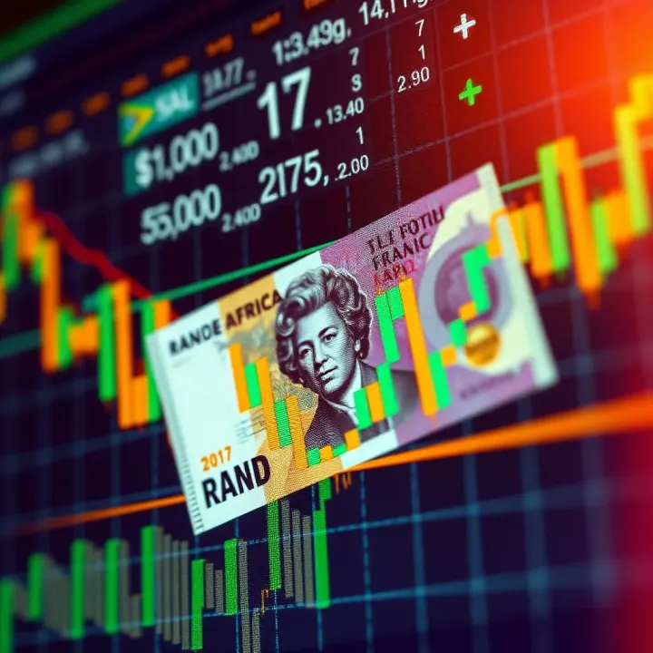 Chart showing currency pairs with South African rand fluctuations