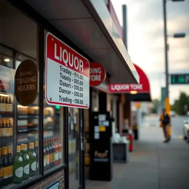Liquor Store Trading Hours During Level 3 Restrictions Liquor store exterior with visible trading hours sign during lockdown