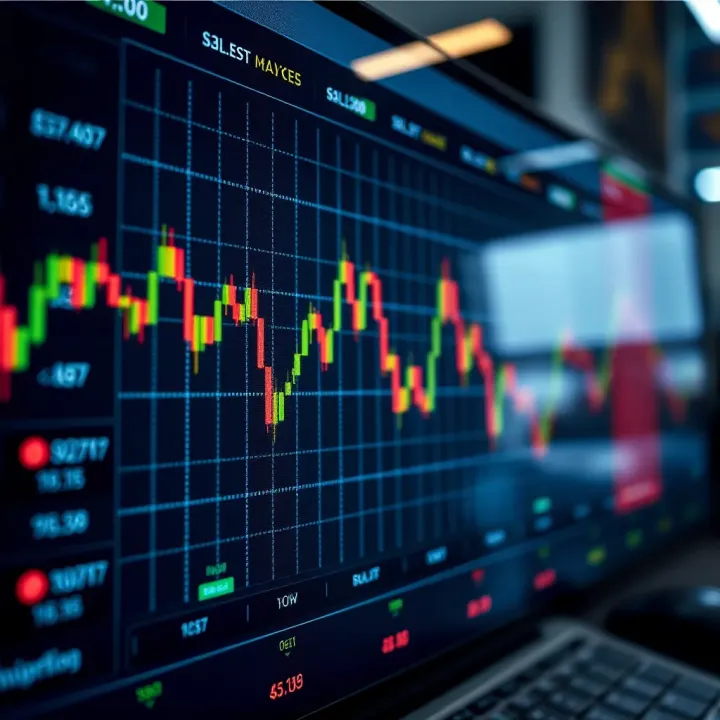 Graph displaying currency exchange rate fluctuations on a digital trading platform