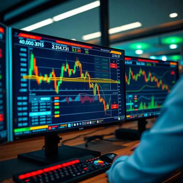 Risk Management Techniques for Forex Traders Illustration of risk management strategy with charts and trading tools on screen