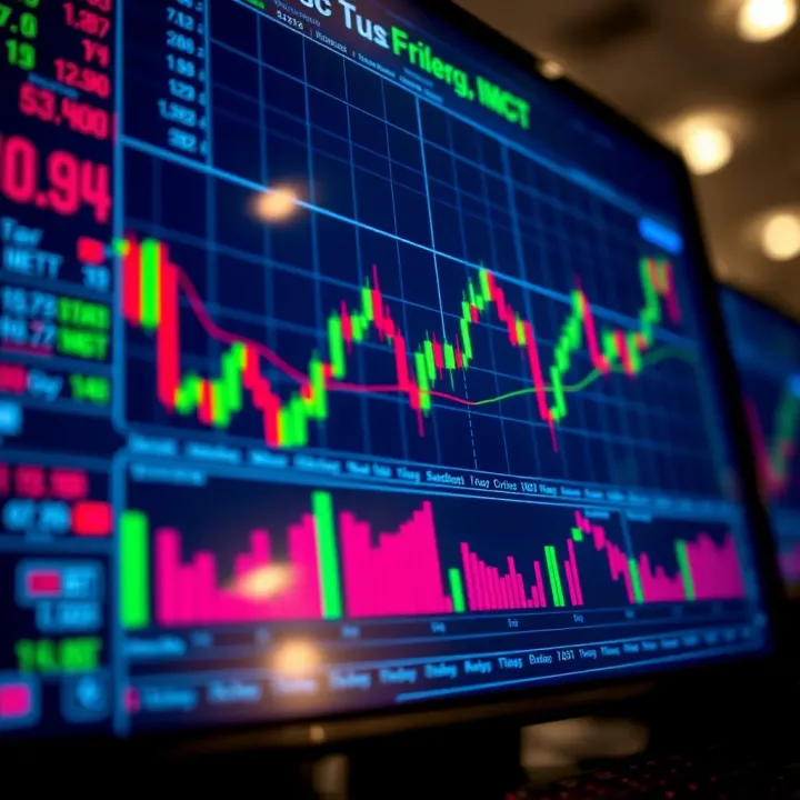 Visual representation of forex trading concepts and charts on a digital screen