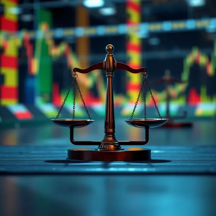 Illustration of a balanced scale representing risk management strategies in forex trading tailored for South African market