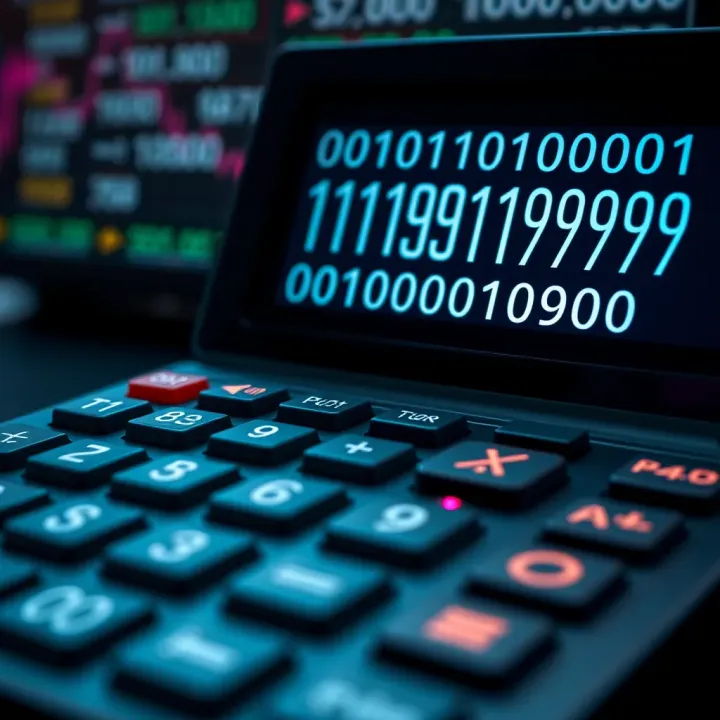 Interface and Functions of a Binary Calculator Visual representation of binary calculator interface showing binary arithmetic operations