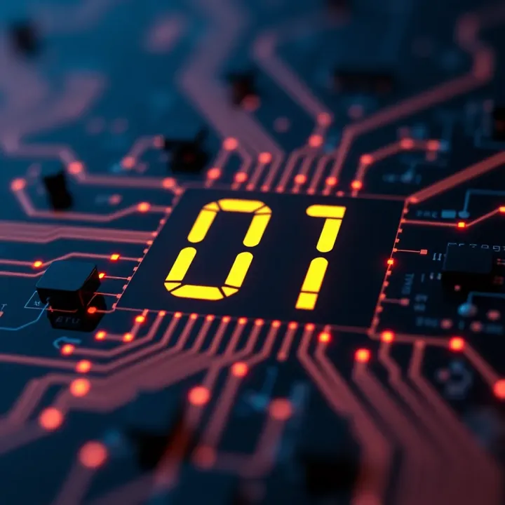 Binary Digits and Their Role in Digital Circuits Diagram illustrating binary digits 0 and 1 connected to digital circuits