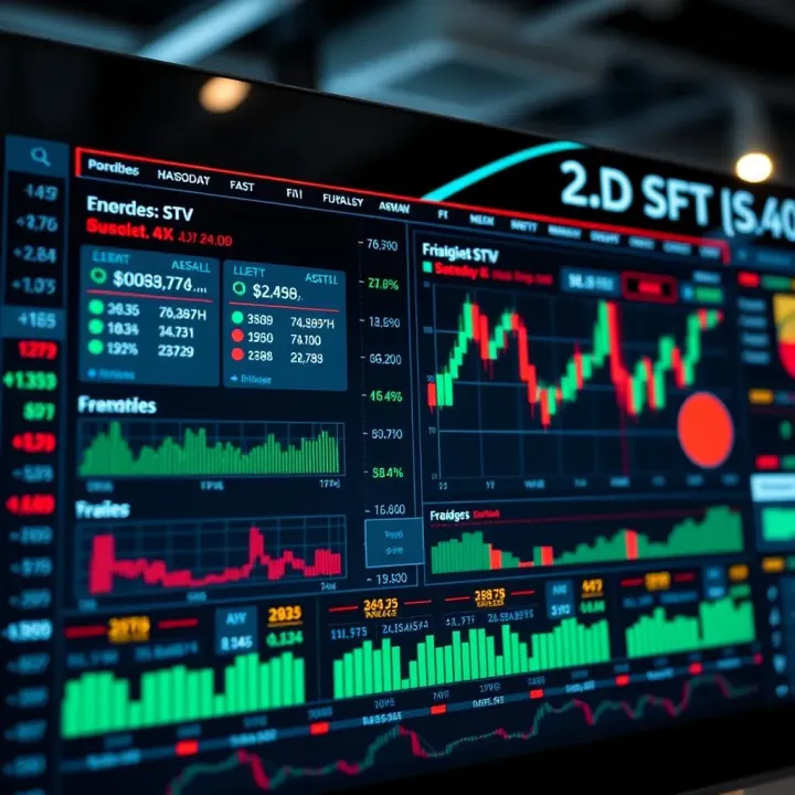 Illustration of a digital dashboard displaying trade notifications and performance metrics for binary options trading