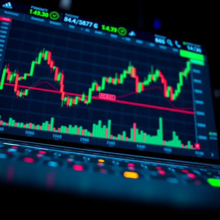 Visual Representation of Binary Options Trading Platform Illustration showing digital financial charts and binary options trading interface