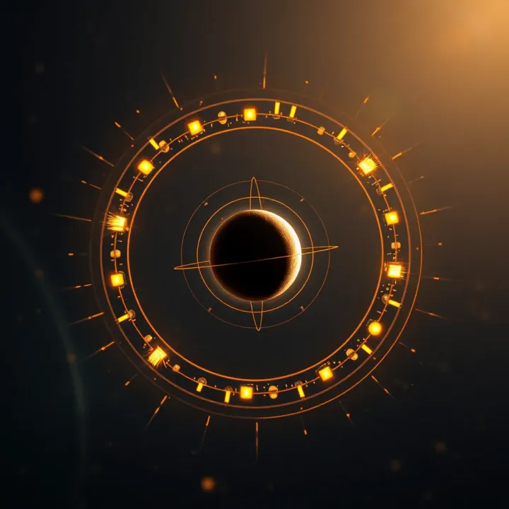Diagram illustrating two stars orbiting a shared center of gravity in a binary star system