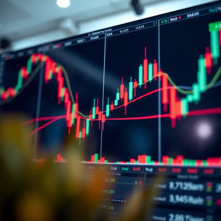 Candlestick forex chart displaying price movements with indicators