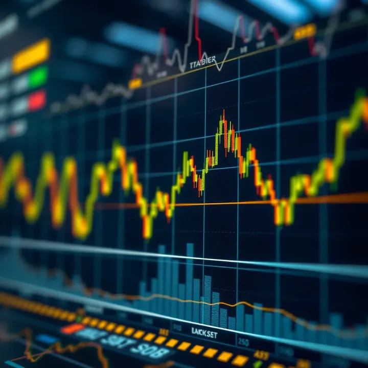 Line Chart Highlighting Forex Trends and Technical Patterns Line chart illustrating forex trends with technical patterns