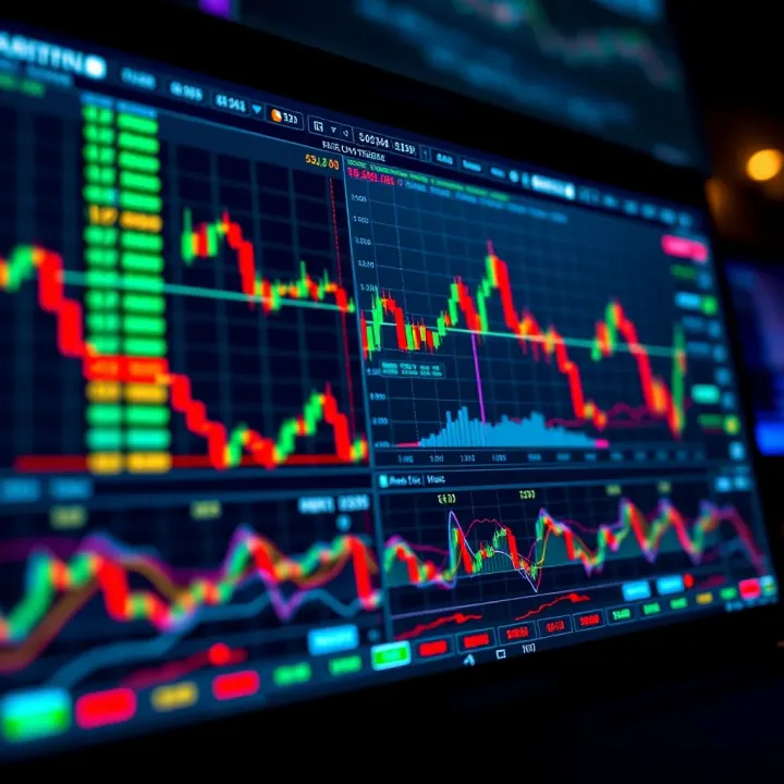 Dashboard of forex trading software showing currency pairs and market trends