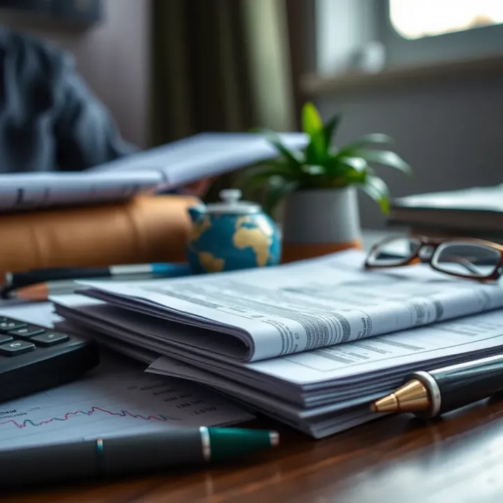 Illustration of tax documents and record-keeping essentials for forex traders