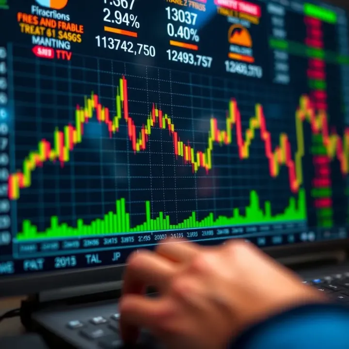 Graph showing upward and downward trends representing binary options market fluctuations