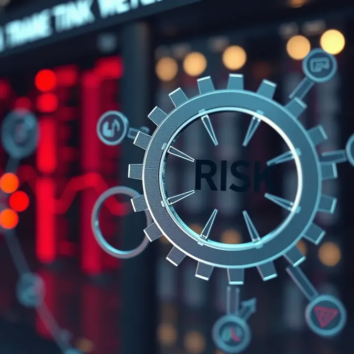 How Risk Assessment Drives Informed Business Decisions Visual representation of decision-making with gears and risk icons interconnected