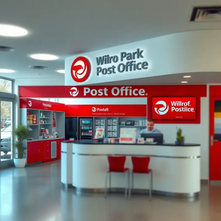 Interior counter of Wilro Park Post Office showing service area and customer waiting space