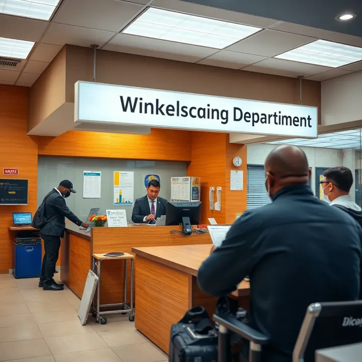 Customer Service Area at Winkelspruit Licensing Department A customer service desk inside Winkelspruit Licensing Department with staff assisting residents