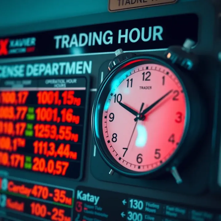 Trading Hours and Operational Days at Xavier Junction License Department Calendar highlighting operational days with clock indicating trading hours for licensing services